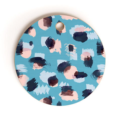 Ninola Design Abstract stains blue Cutting Board Round