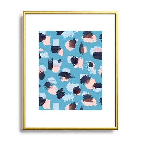 Ninola Design Abstract stains blue Metal Framed Art Print