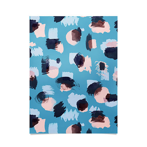 Ninola Design Abstract stains blue Poster