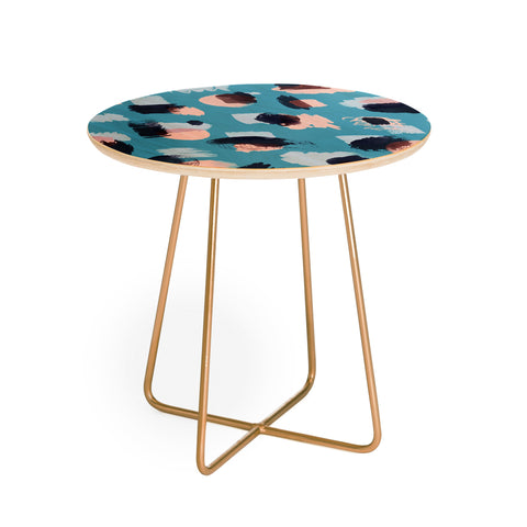 Ninola Design Abstract stains blue Round Side Table