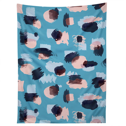 Ninola Design Abstract stains blue Tapestry