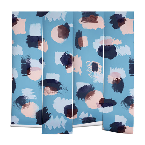 Ninola Design Abstract stains blue Wall Mural