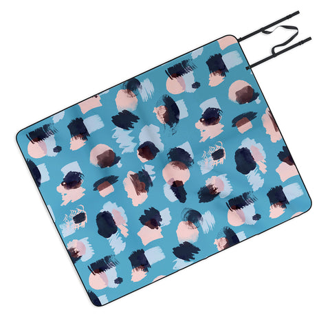 Ninola Design Abstract stains blue Picnic Blanket