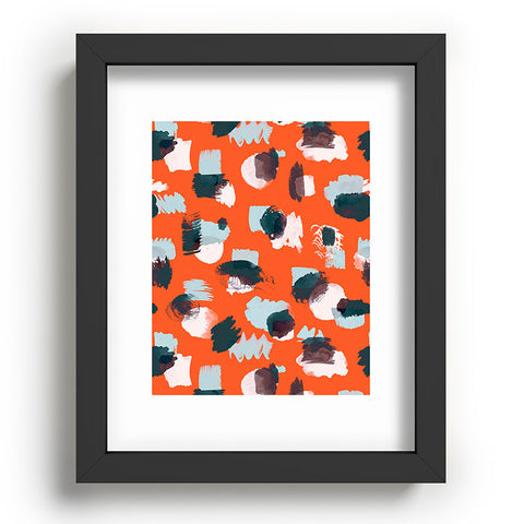 Ninola Design Abstract stains painting red Recessed Framing Rectangle