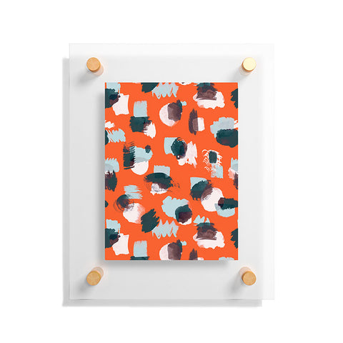 Ninola Design Abstract stains painting red Floating Acrylic Print