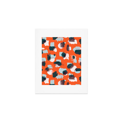 Ninola Design Abstract stains painting red Art Print