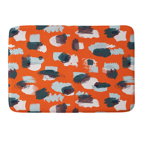 Ninola Design Abstract stains painting red Memory Foam Bath Mat