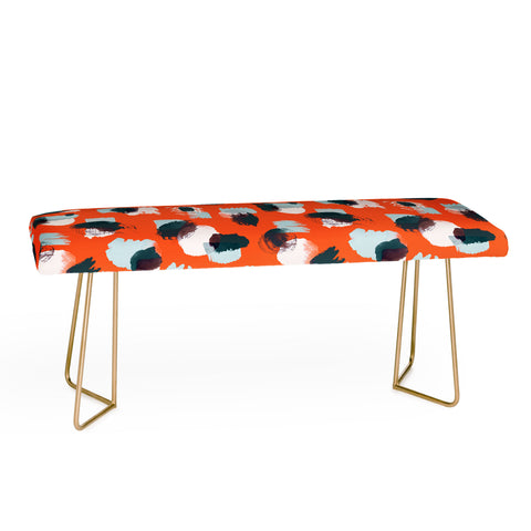 Ninola Design Abstract stains painting red Bench
