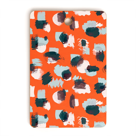 Ninola Design Abstract stains painting red Cutting Board Rectangle
