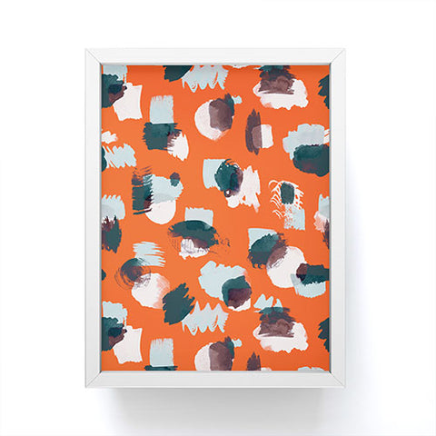 Ninola Design Abstract stains painting red Framed Mini Art Print