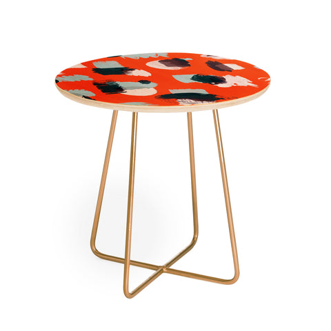 Ninola Design Abstract stains painting red Round Side Table