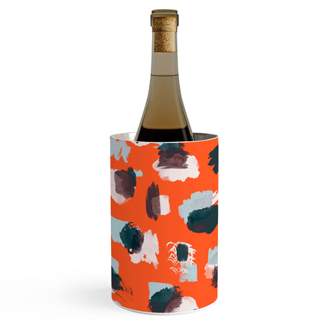 Ninola Design Abstract stains painting red Wine Chiller