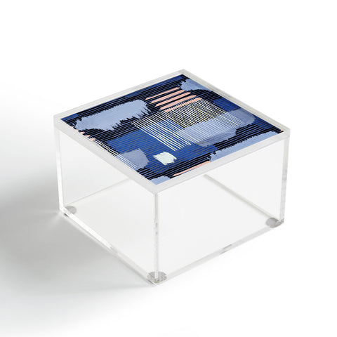 Ninola Design Abstract striped geo blue Acrylic Box