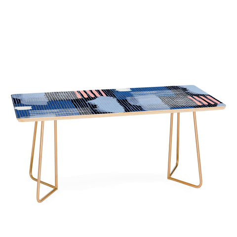 Ninola Design Abstract striped geo blue Coffee Table