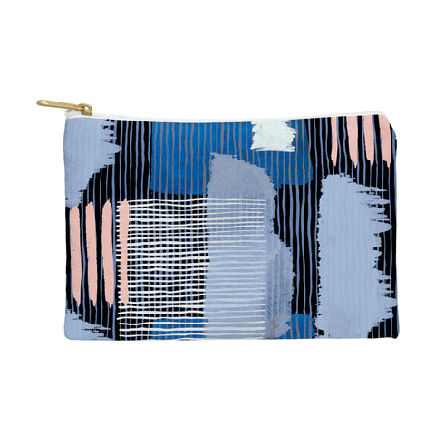 Ninola Design Abstract striped geo blue Pouch