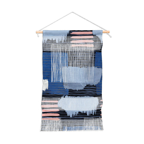 Ninola Design Abstract striped geo blue Wall Hanging Portrait