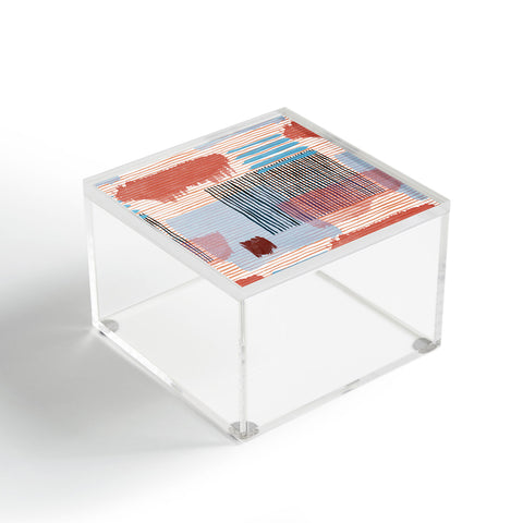 Ninola Design Abstract striped geo red Acrylic Box
