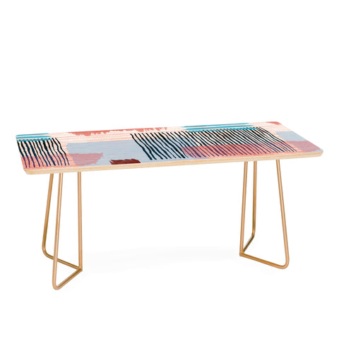 Ninola Design Abstract striped geo red Coffee Table
