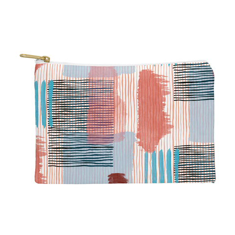 Ninola Design Abstract striped geo red Pouch