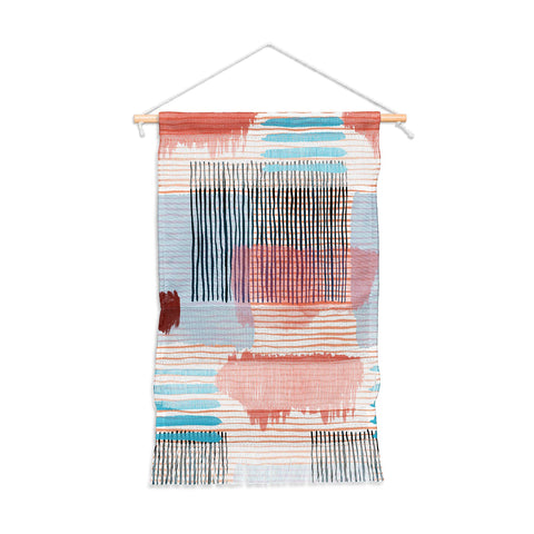 Ninola Design Abstract striped geo red Wall Hanging Portrait
