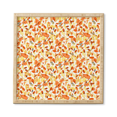 Ninola Design Abstract Summer Petals Orange Framed Wall Art