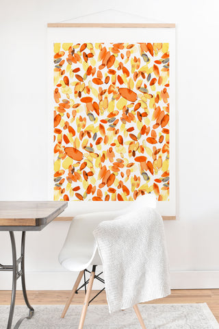 Ninola Design Abstract Summer Petals Orange Art Print And Hanger