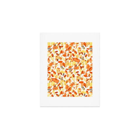 Ninola Design Abstract Summer Petals Orange Art Print