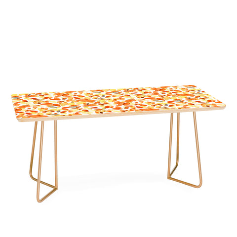 Ninola Design Abstract Summer Petals Orange Coffee Table