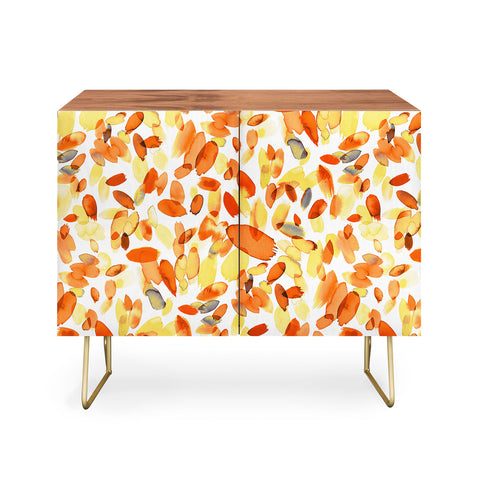 Ninola Design Abstract Summer Petals Orange Credenza