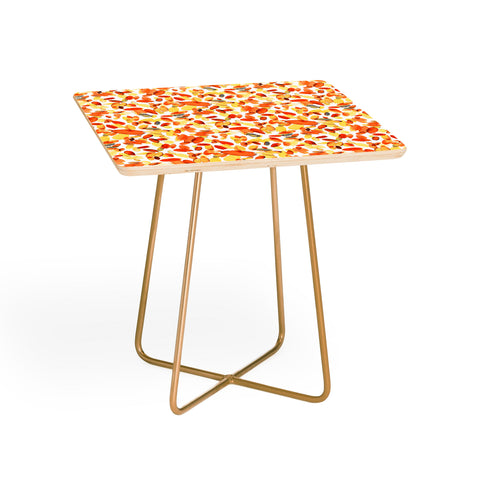 Ninola Design Abstract Summer Petals Orange Side Table