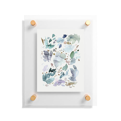 Ninola Design Abstract texture floral Blue Floating Acrylic Print