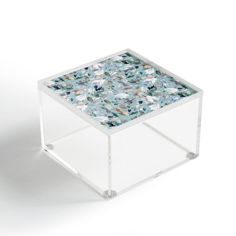 Ninola Design Abstract texture floral Blue Acrylic Box