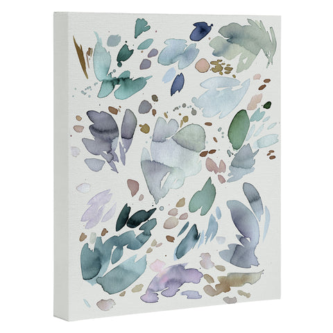 Ninola Design Abstract texture floral Blue Art Canvas