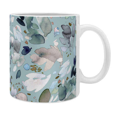Ninola Design Abstract texture floral Blue Coffee Mug