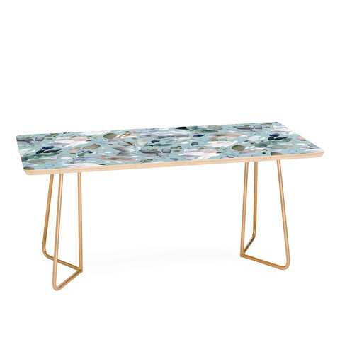 Ninola Design Abstract texture floral Blue Coffee Table