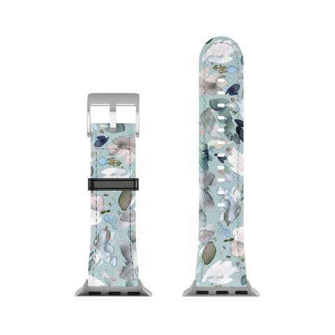 Ninola Design Abstract texture floral Blue Apple Watch Band