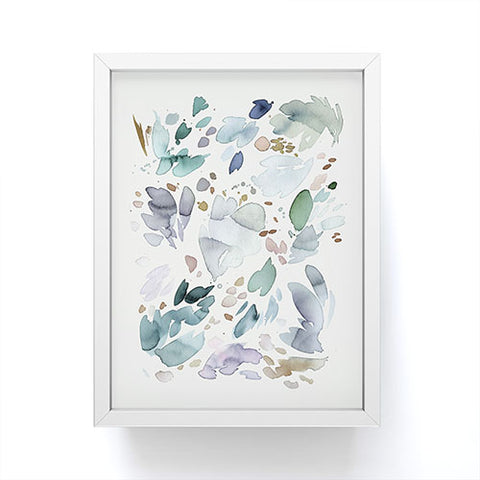 Ninola Design Abstract texture floral Blue Framed Mini Art Print