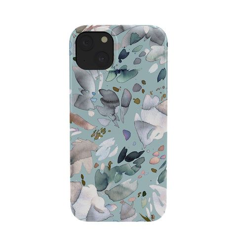 Ninola Design Abstract texture floral Blue Phone Case