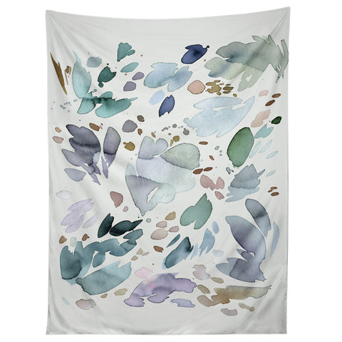 Ninola Design Abstract texture floral Blue Tapestry