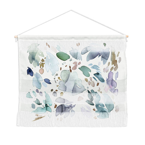Ninola Design Abstract texture floral Blue Wall Hanging Landscape