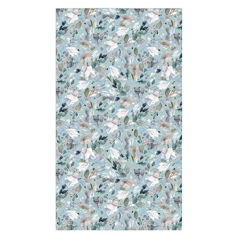 Ninola Design Abstract texture floral Blue Tablecloth