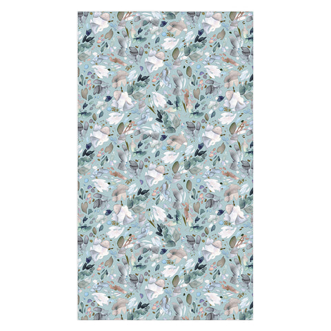 Ninola Design Abstract texture floral Blue Tablecloth