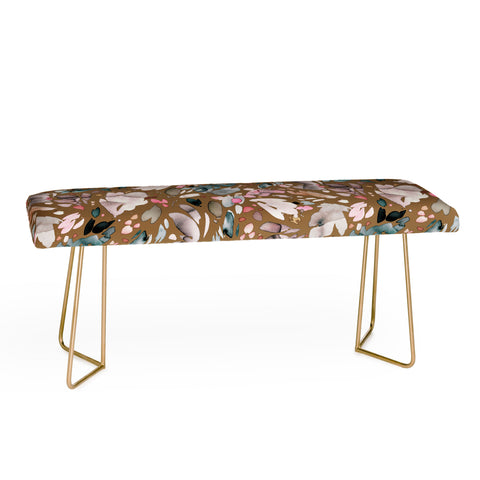 Ninola Design Abstract texture floral Gold Bench