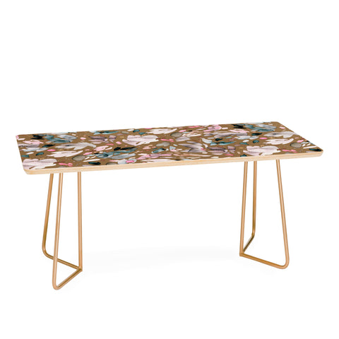 Ninola Design Abstract texture floral Gold Coffee Table