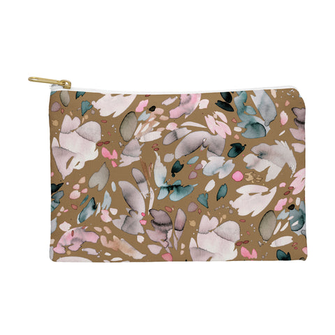 Ninola Design Abstract texture floral Gold Pouch