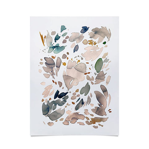 Ninola Design Abstract texture floral Gold Poster