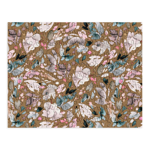 Ninola Design Abstract texture floral Gold Puzzle