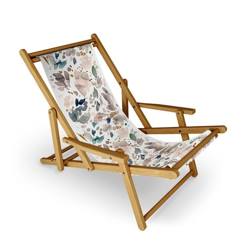 Ninola Design Abstract texture floral Gold Sling Chair