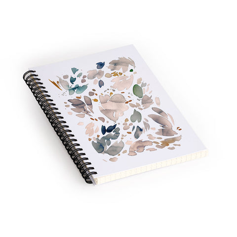 Ninola Design Abstract texture floral Gold Spiral Notebook
