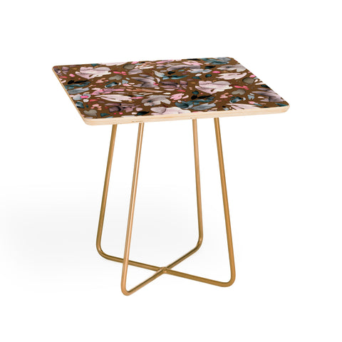 Ninola Design Abstract texture floral Gold Side Table